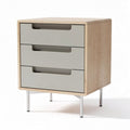Table de chevet en bois avec trois tiroirs gris 40 x 50 x 60cm
