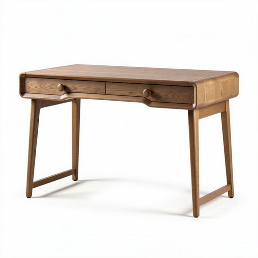 Bureau en bois de chêne avec deux tiroirs dimensions 120 x 60 x 75cm