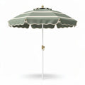 Parasol de jardin en toile à rayures vertes et blanches 200 x 200 x 250 cm