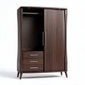 Armoire en bois foncé avec deux portes et trois tiroirs 120 x 60 x 180cm