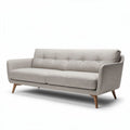 Canapé contemporain en tissu beige 200 x 90 x 85 cm pieds en bois