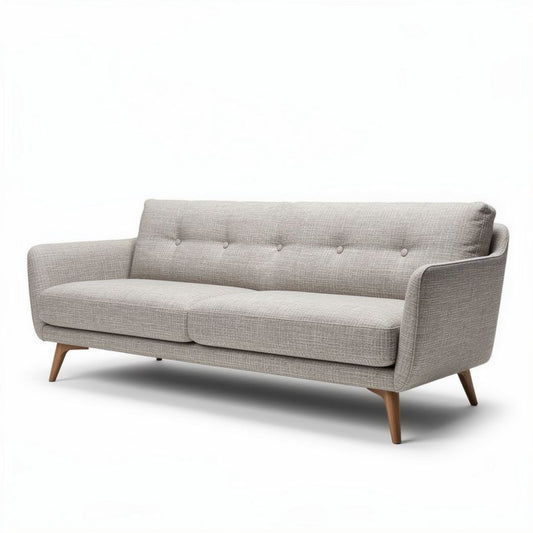 Canapé contemporain en tissu beige 200 x 90 x 85 cm pieds en bois