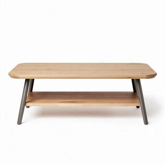 Table basse en bois avec étagère inférieure dimensions 120 x 60 x 45cm