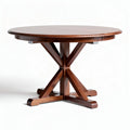 Table ronde extensible en bois massif couleur acajou dimensions 100 x 100 x 75cm